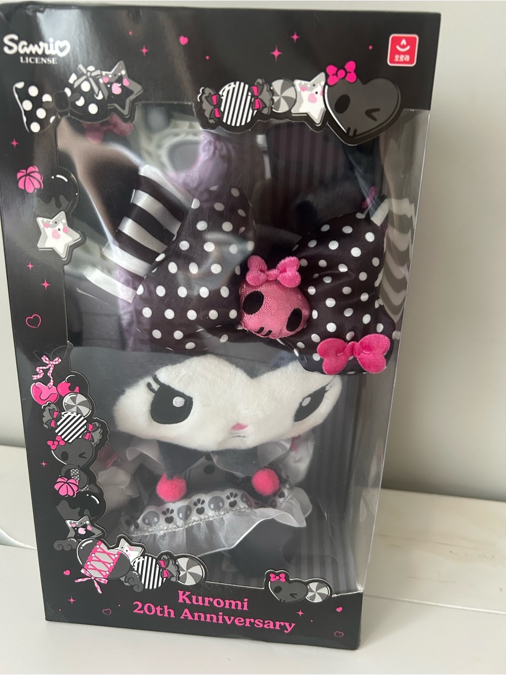 Sanrio Kuromi 20th Anniversary Plush Doll - Black & Pink